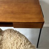 Desk in wood and black metal design 1950