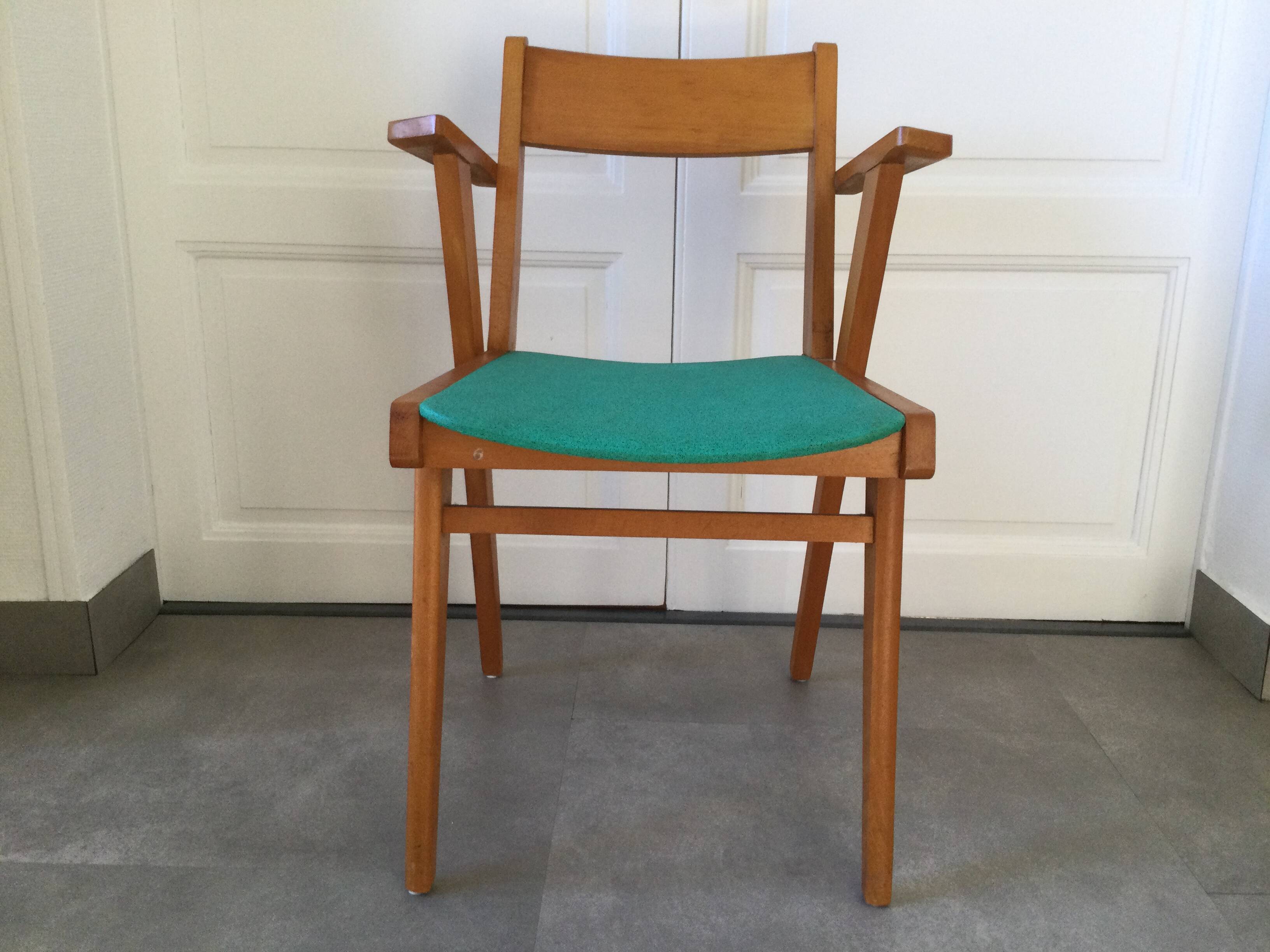 1960s bridge armchair with compass feet