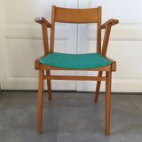 1960s bridge armchair with compass feet
