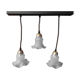 Suspension 3 tulipes corolle verre dentelle