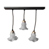 Suspension 3 tulipes corolle verre dentelle