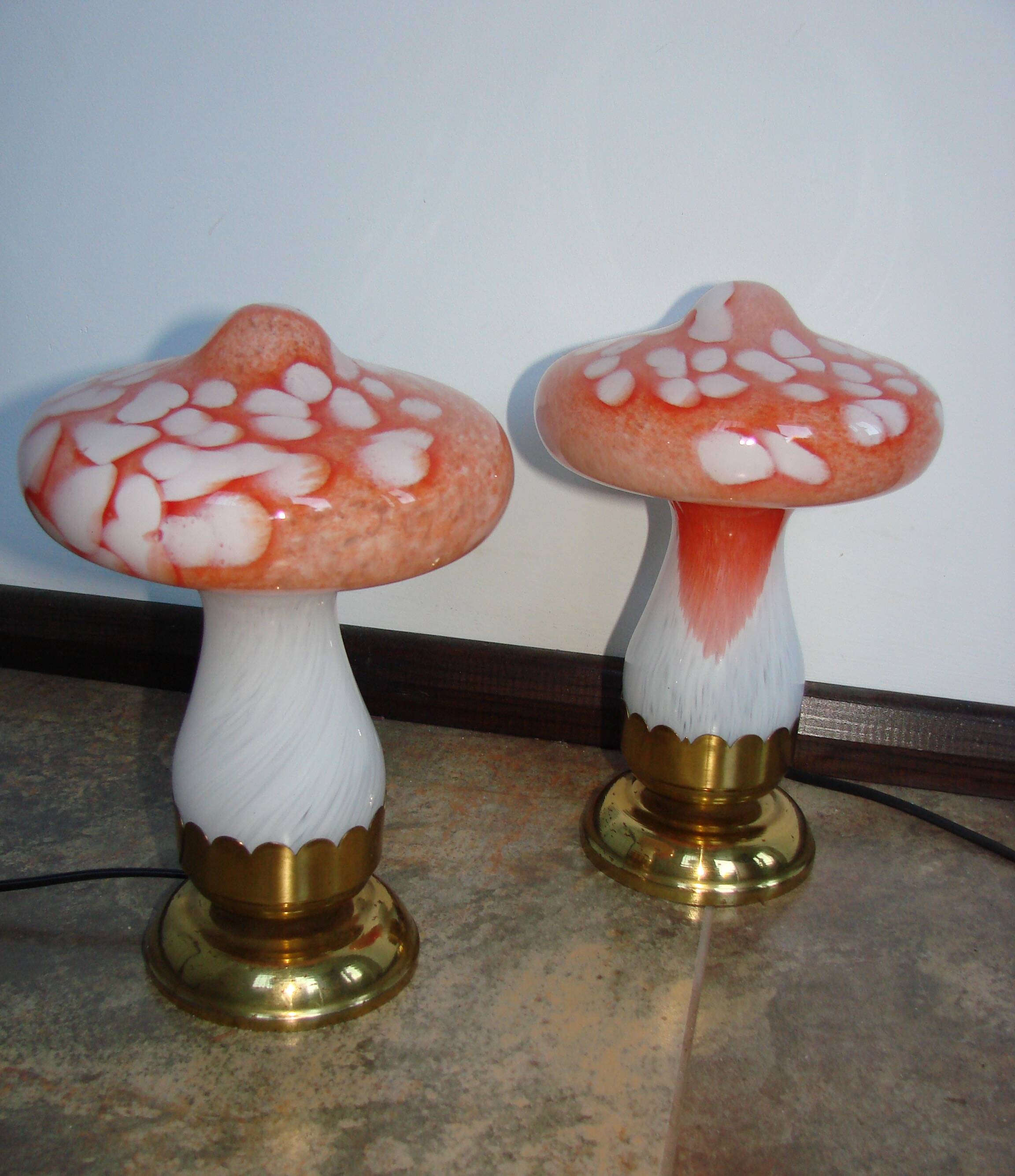 A set of ‘Vintage Mushrooms’ table lamps