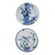 Two flat plates Gien blue tone