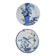 Two flat plates Gien blue tone