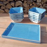 Asian set of platter and ten ramekins