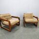 Pair of 1970s Scandinavian lounge chairs, upholstered in corduroy.