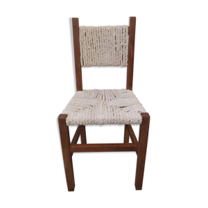 chaise bois macramé
