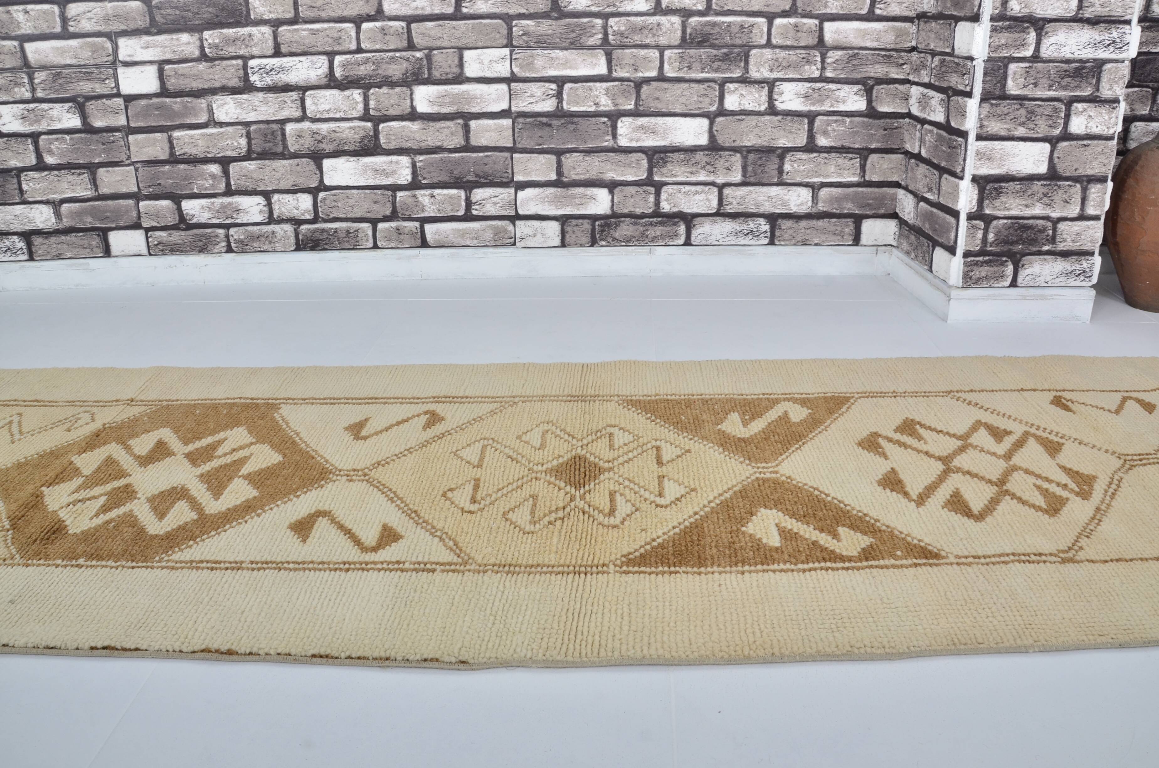 White Tribal Oushak Turkish Runner sku 2071