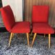 Chaises moumoute rouge vintage années 60