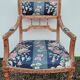 Antique Louis Xvi style armchair 1900s Fleuris fabrics