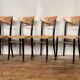Series Set of 6 vintage bistro chairs in curved wood