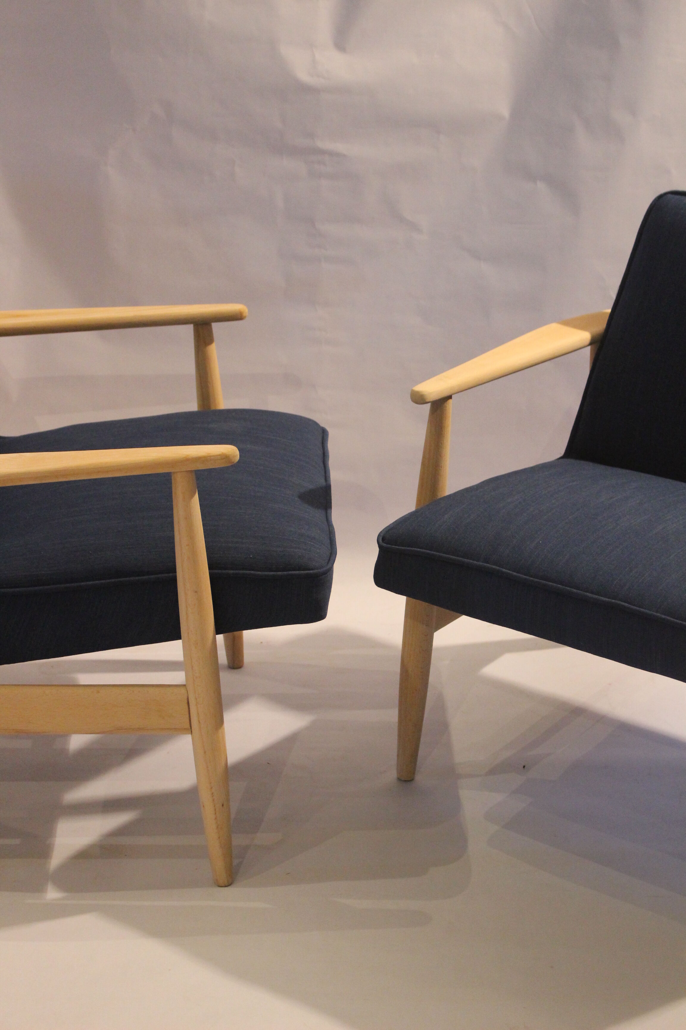 Armchairs created by Mr. Zieliński year 60 blue fabric