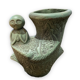 Ethnic anthropomorphic vase in patinated terracotta