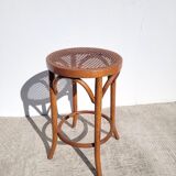 Old low caned bistro stool