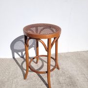 Ancien tabouret bas bistrot canné