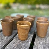 Set of 9 sandstone glasses from the Digoin manufacture