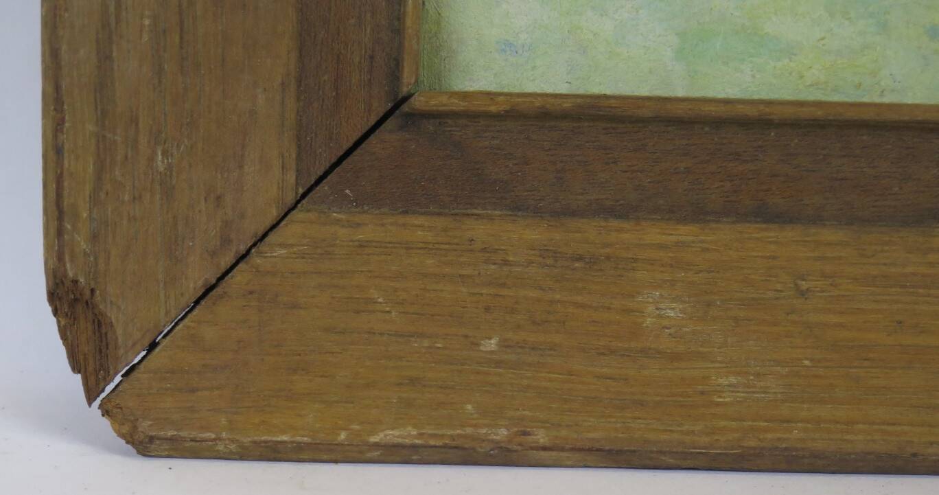Oil painting still life signed and dated, painted on board with frame B8