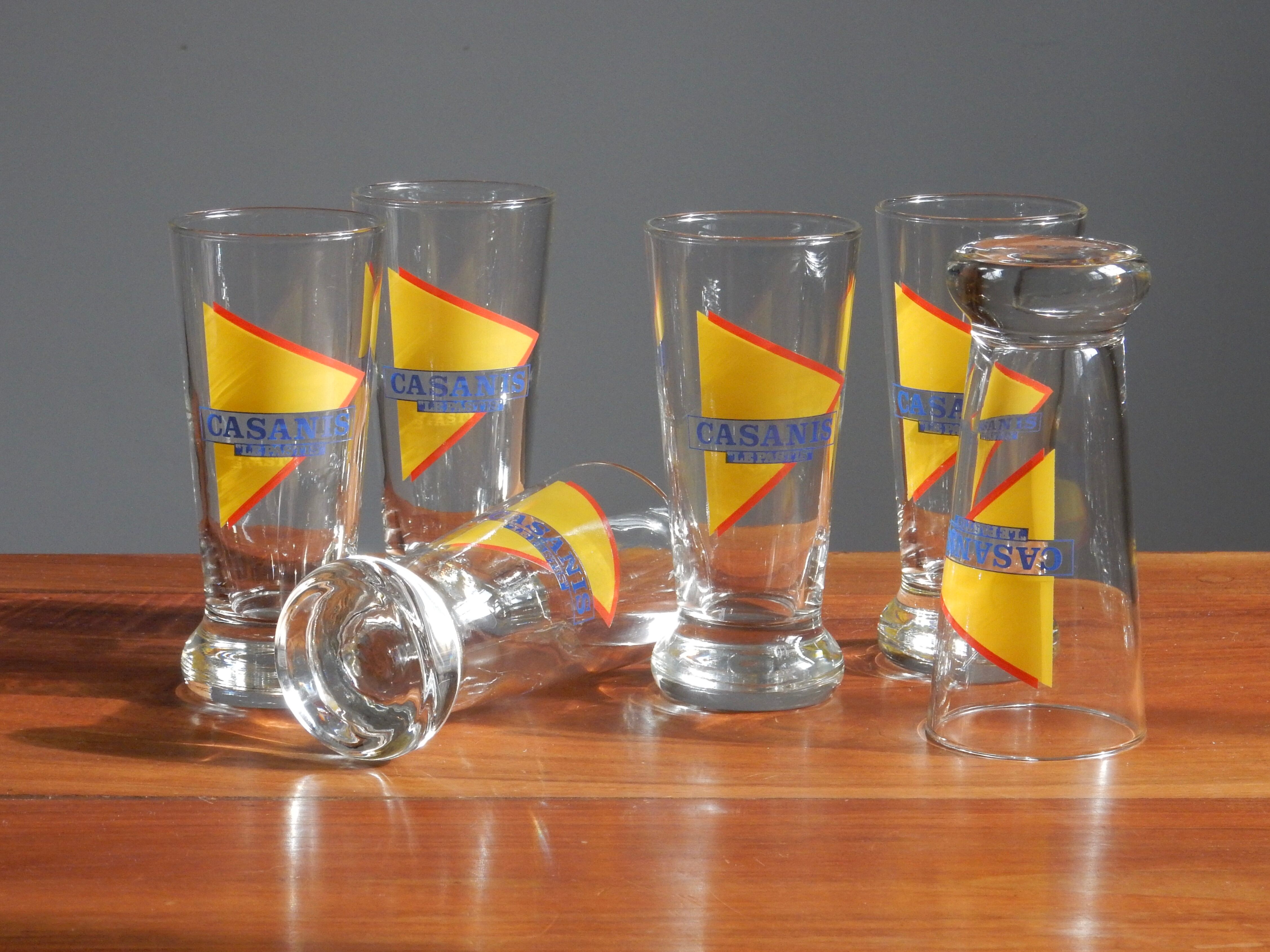 6 glasses Cazanis Pastis French