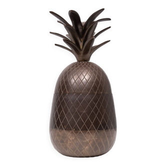 Boite à ananas vintage en laiton et bronze des années 1960 France