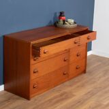 Retro Teak 1960s Stag 8 Drawer Chest Of Drawers Sideboard
