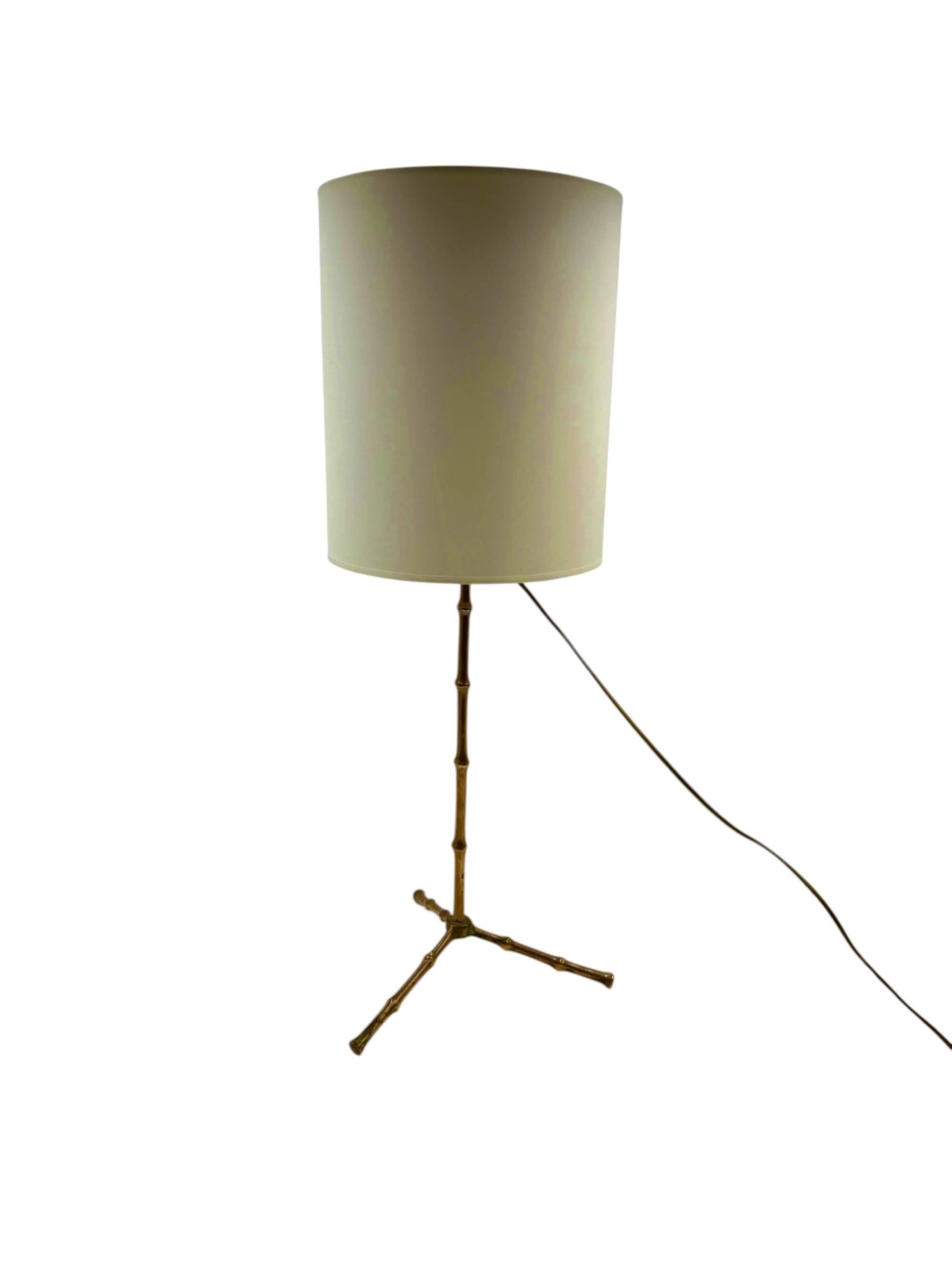 Hollywood regency bamboo shaped table lamp, Maison Jansen France 1970s