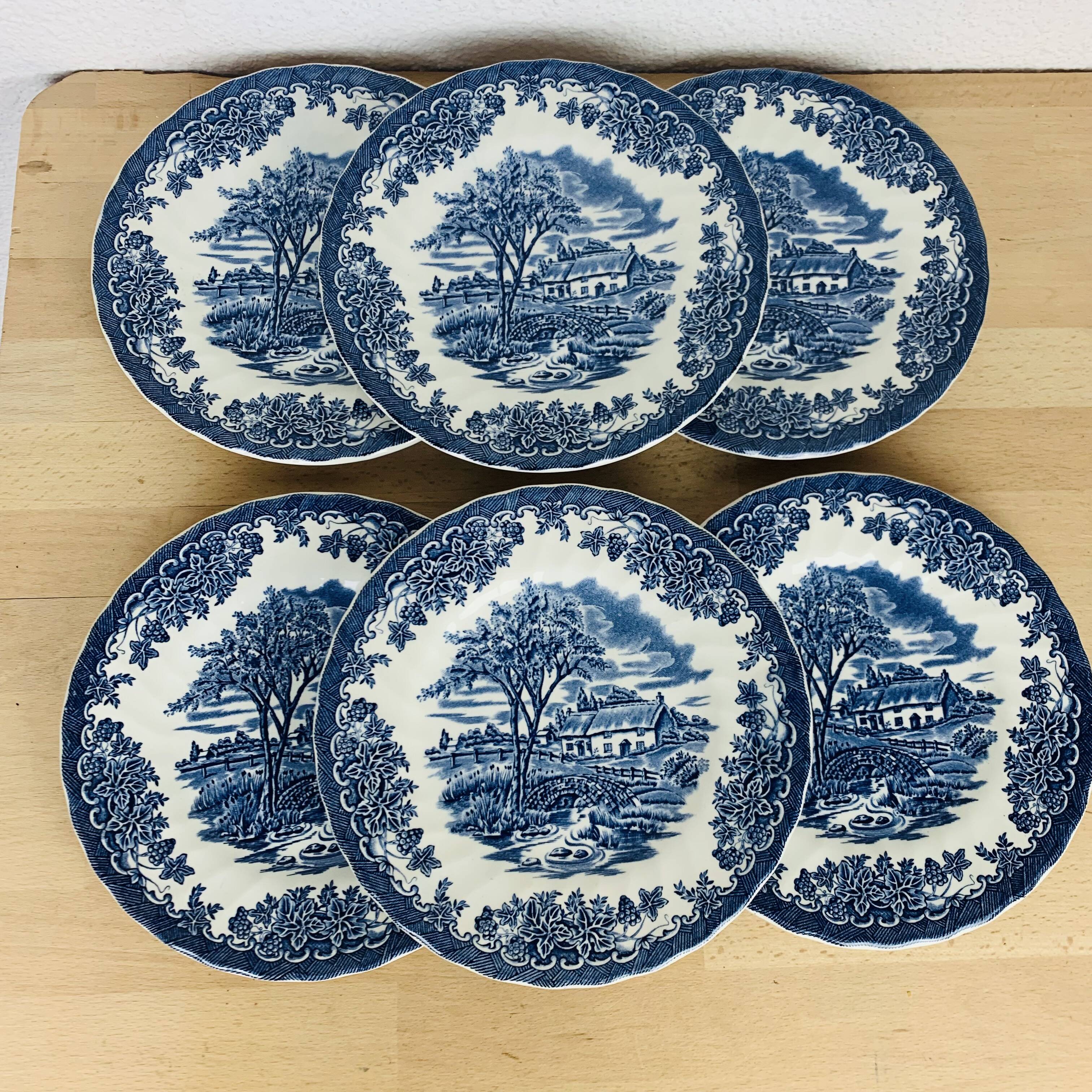 6 Myott Meakin English Ironstone Dessert Plates, Ironstone