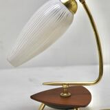 Vintage lamp with white glass lampshade and brass fitting