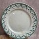Set of 6 flat plates, Gien Montigny ironstone – old green decoration.