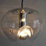 Peill & Putzler "wave" suspension, glass and chrome from the 60s/70s.