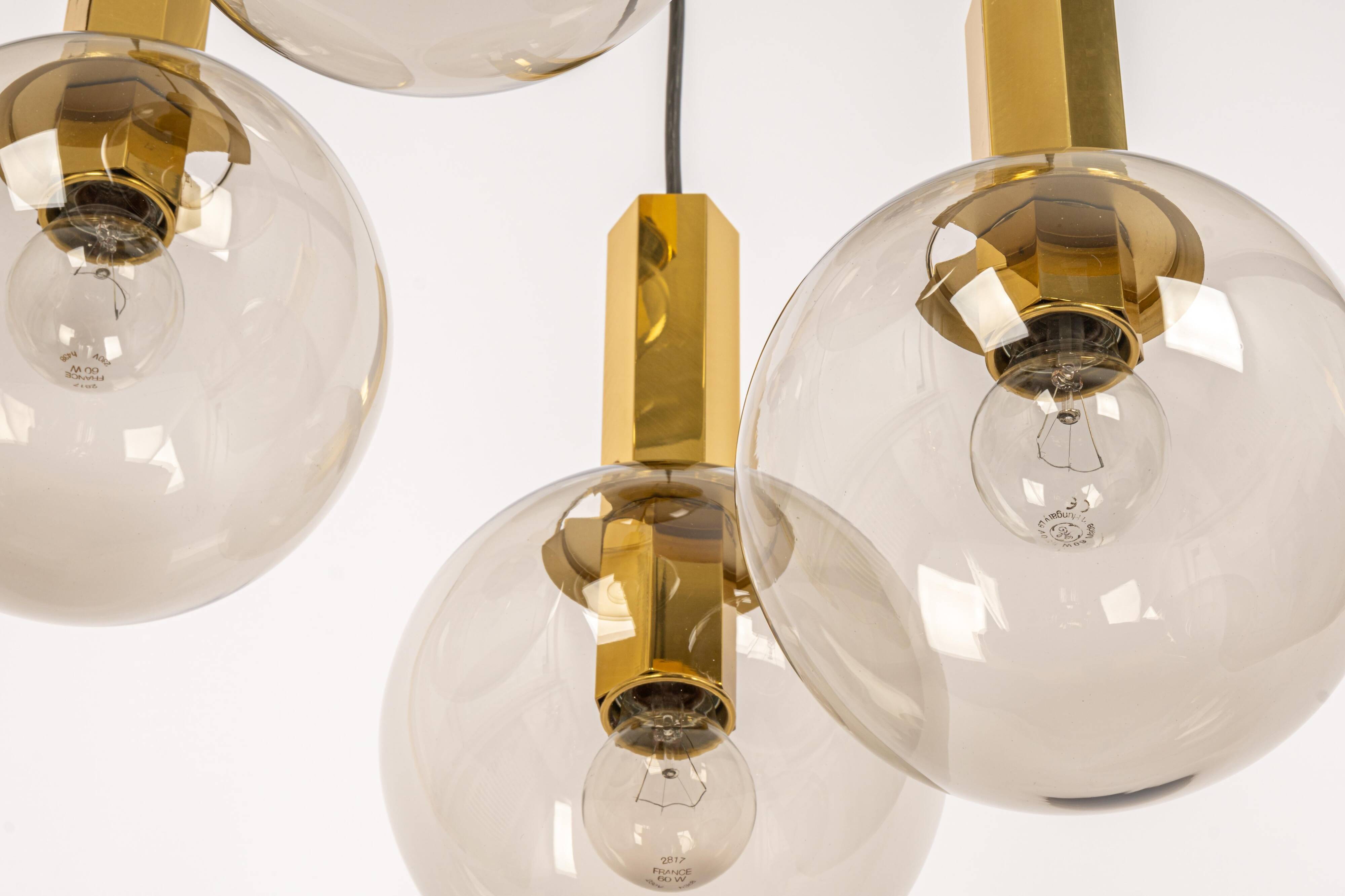 Grand cascading chandelier design with smoked glass by Cosack, Germany, 1970s.