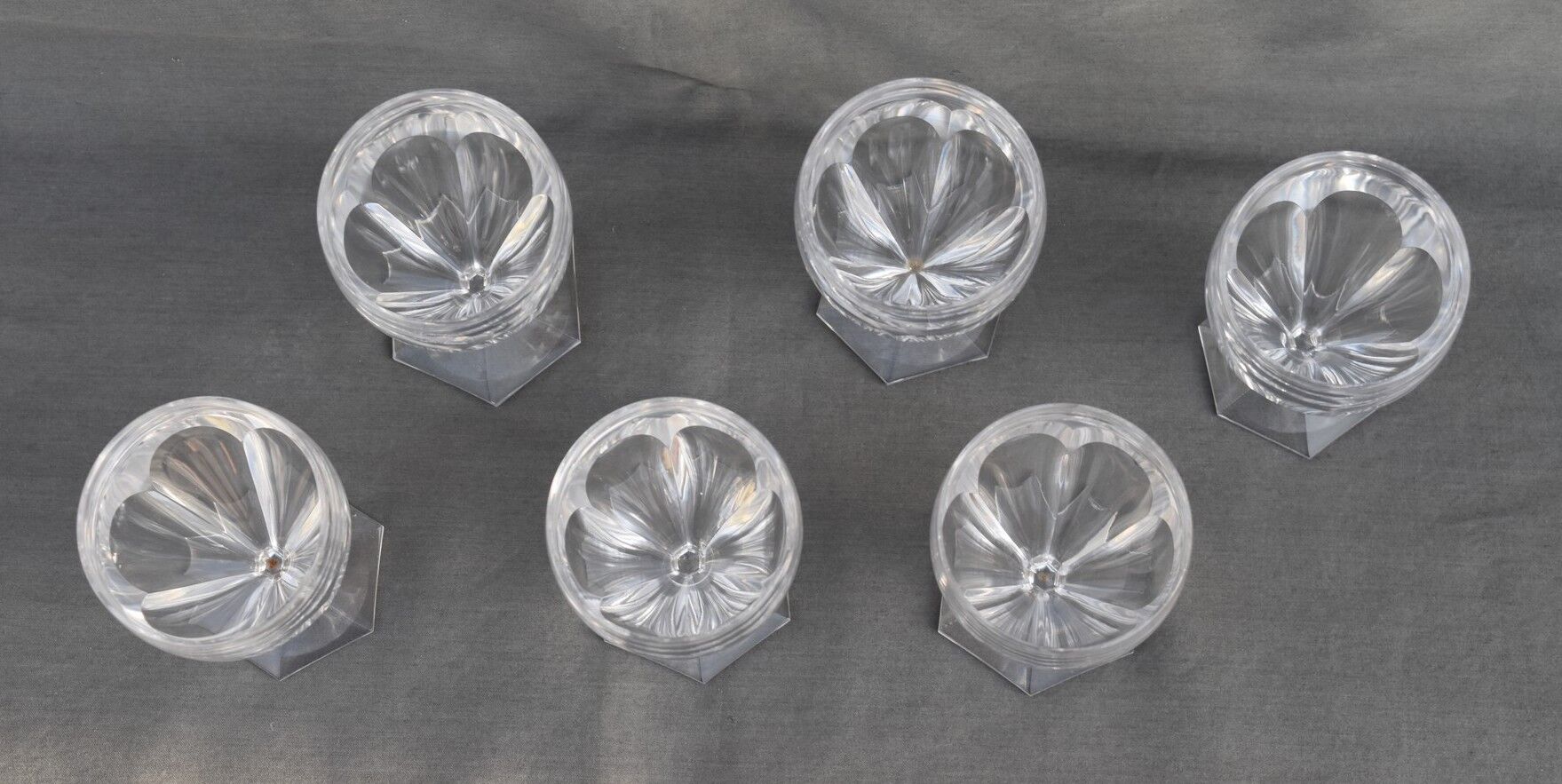 6 glasses in Porto or crystal digestive with slices cut St. Louis