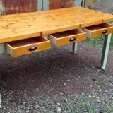 Modern farmhouse table with 6 drawers