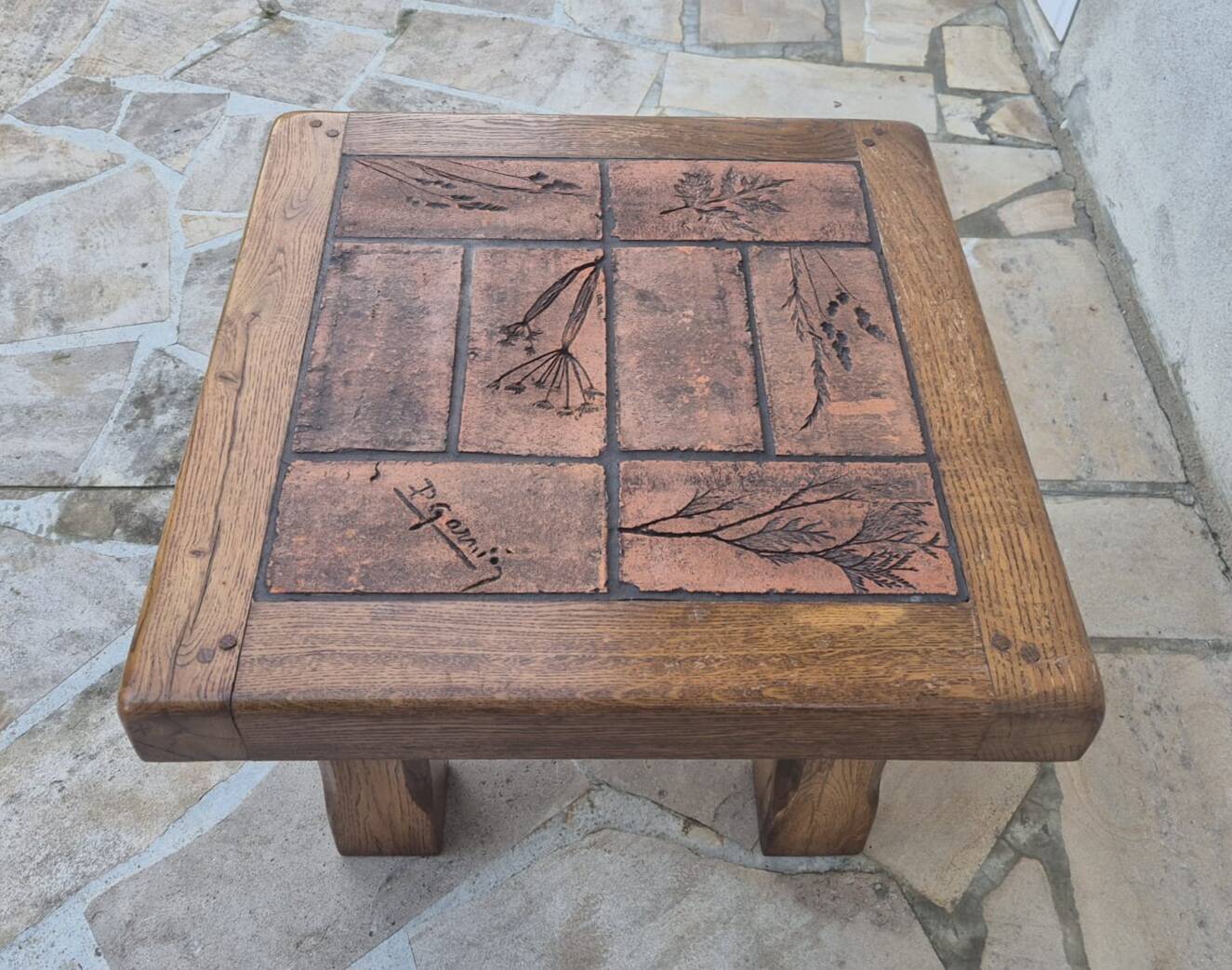 Coffee table signed P. Garnier