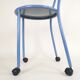 Postmodern memphis style blue enamel pointed chair