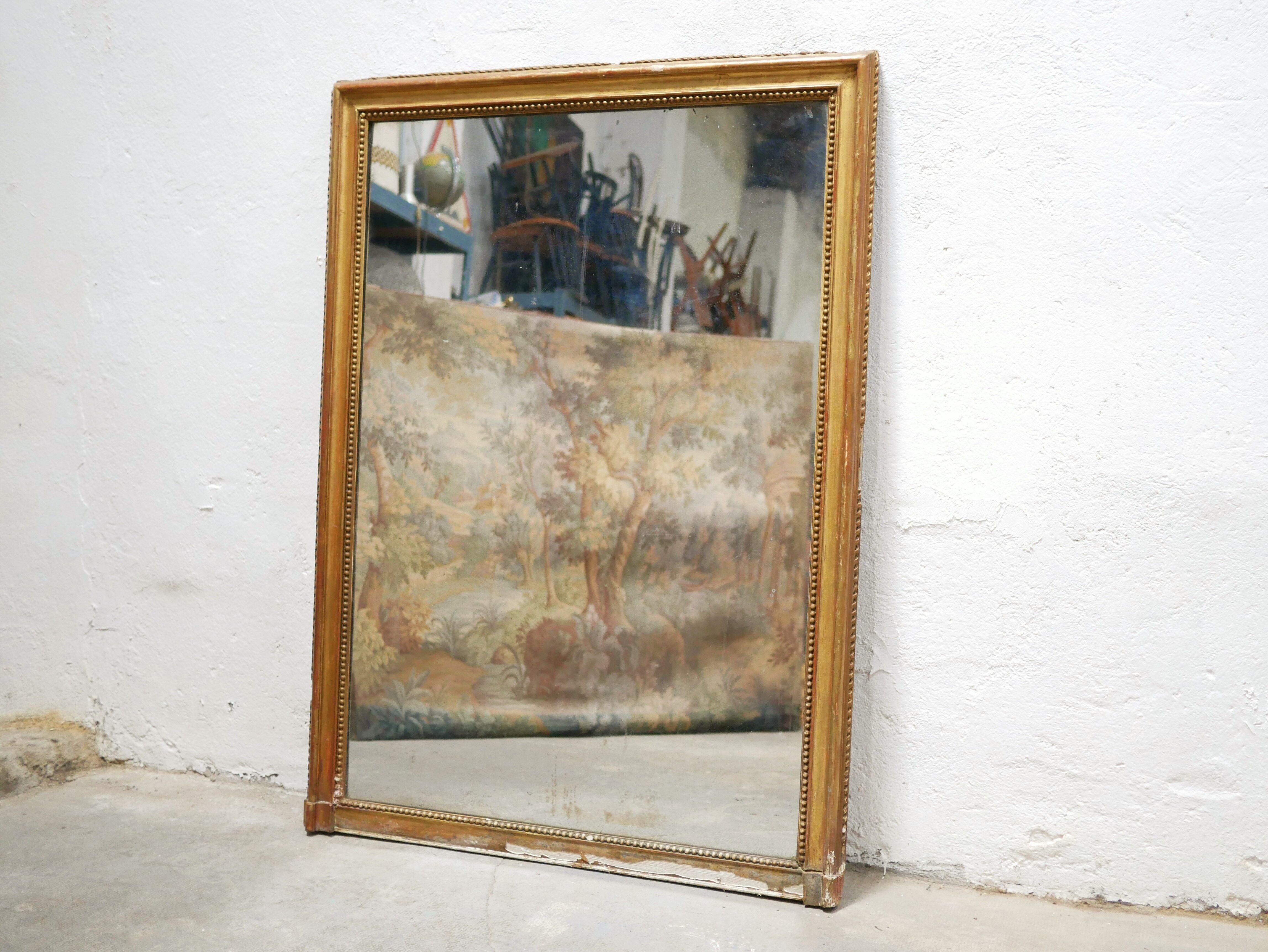 Old rectangular mirror Louis Philippe 150cm x 107cm