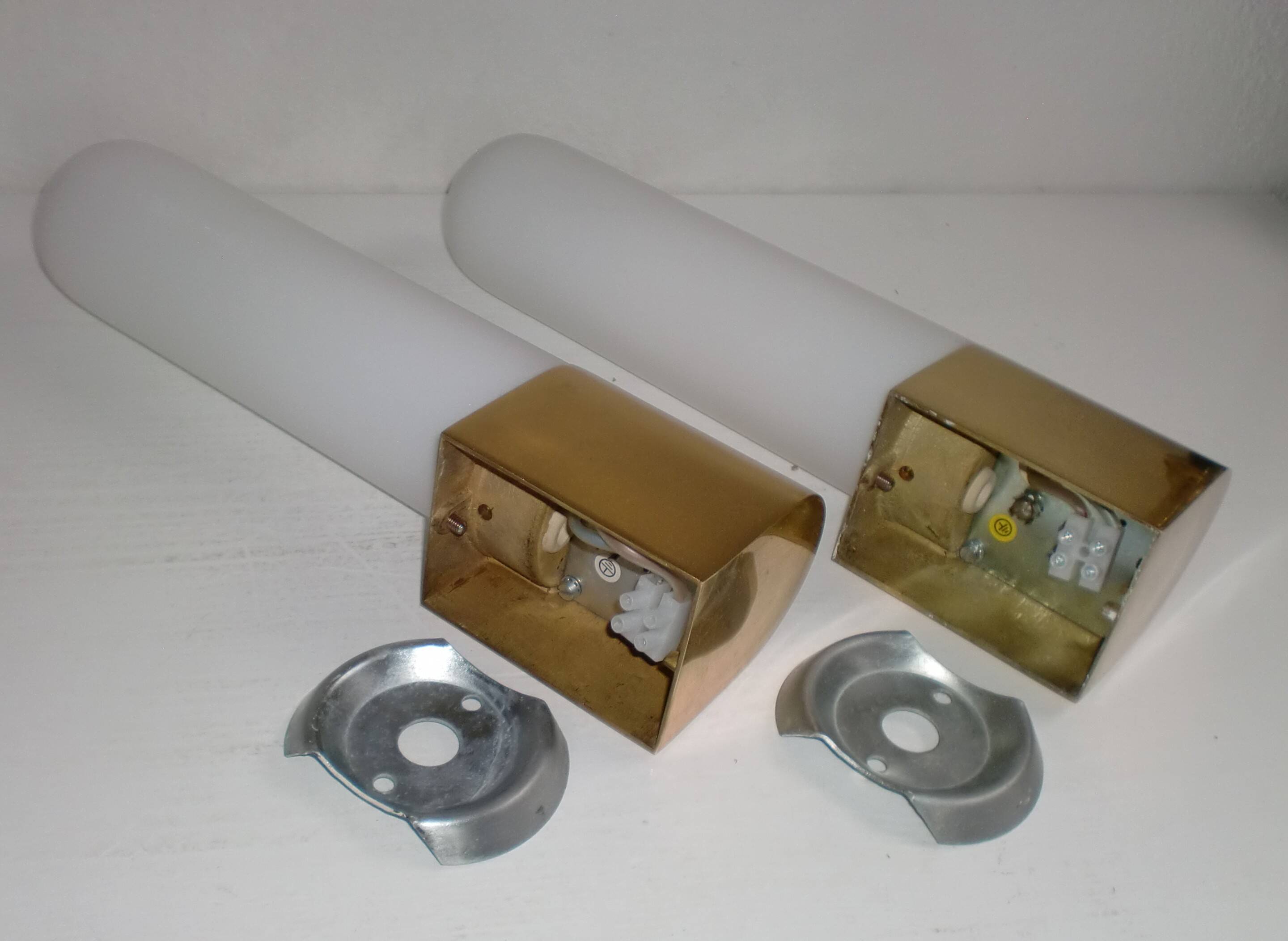 2 Limburg Glashütte Brass Wall Lamps Model 3339, MCM Mid-Century-Modern 70s