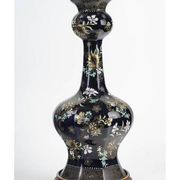 Enamelled porcelain table lamp base, 19th century, Napoleon III period.