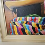 Oil painting on canvas, "The Child of Peru," signed Patricia Tatananni