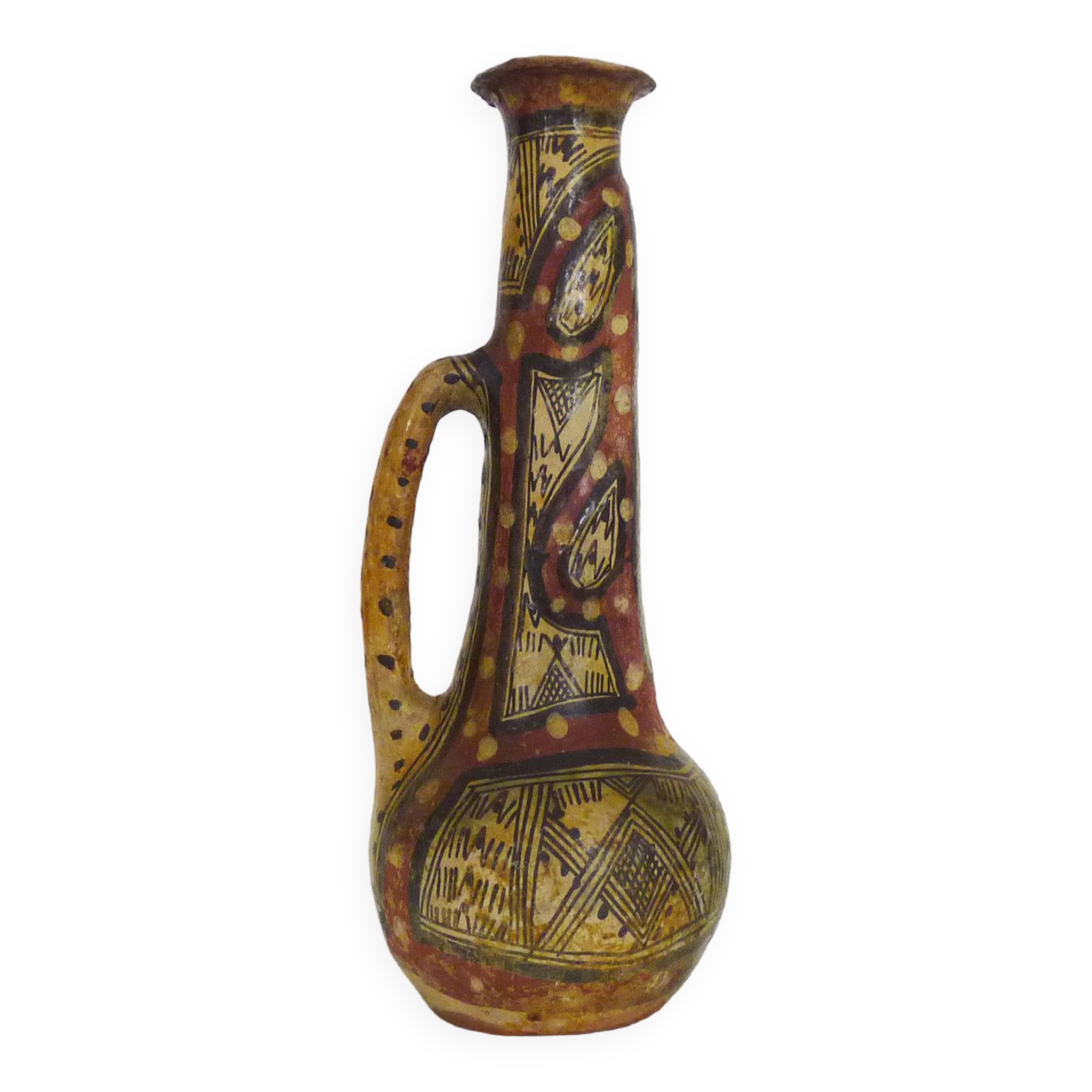 Iddeqi Kabyle pottery, Kabyle pitcher, Berber. Kabyle folk art