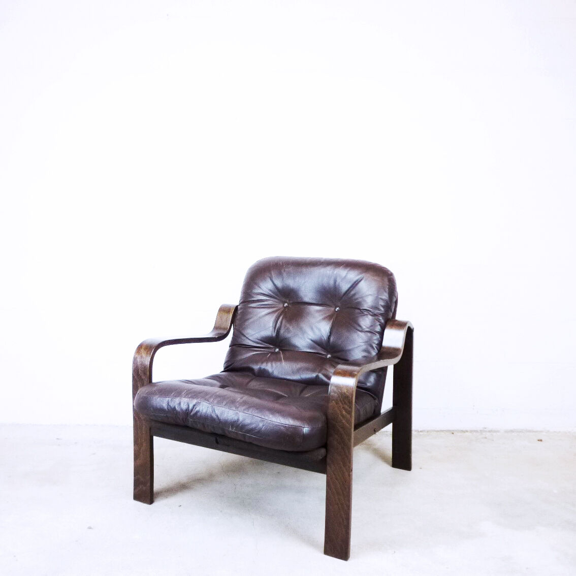 Armchair brown leather, 1970