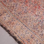 Pink Vintage Moroccan Rug 197 x 320 cm, Berber Wool Rug, Handmade Boho Rug