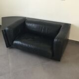 Canapé gradual lounge cuir noir Cini Boeri - knoll/gavina