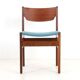 Reupholstered mid-century teak chair / Danish modern design / wool felt / 1960s