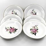 6 earthenware soup plates • L'Amandinoise • Circa 1950