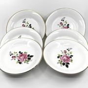6 earthenware soup plates • L'Amandinoise • Circa 1950