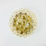 Large Amber Bubble Glass Ceiling Light by Helena Tynell for Limburg, Germany, 1960s