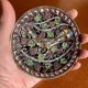 Byzantine bowl G. Halkides in cloisonné enamel on bronze & copper with peacock motif