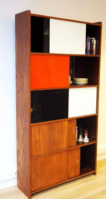 Large vintage glass library