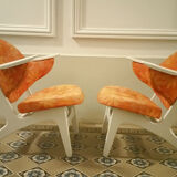Fauteuil danois de Carl Edward Matthes scandinave vintage années 50/60 orange