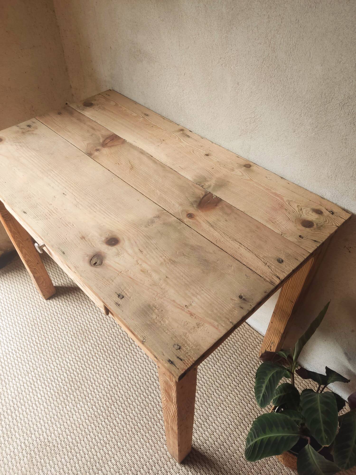 Antique solid wood desk in chic country style